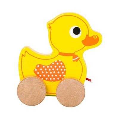 Small foot jouet à promener « canard » en bois jouet en bois  jaune orange Small Foot    052045